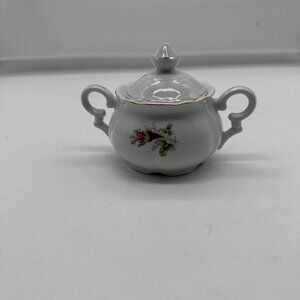 Vintage Ucagco Moss Rose Sugar Bowl and Lid Pink Roses Japan China